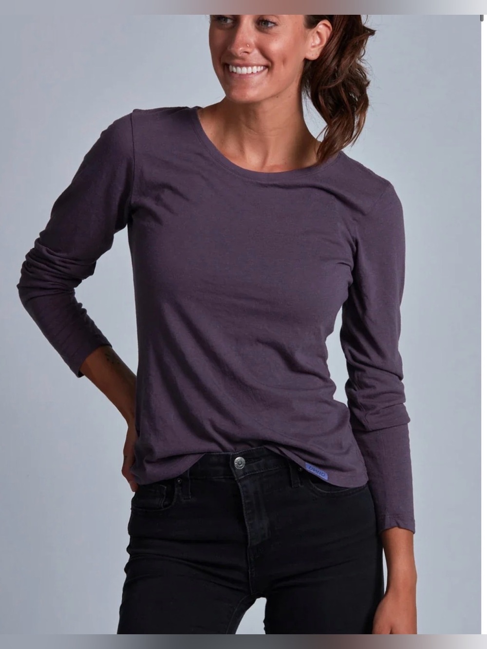 ONNO LONG SLEEVE BAMBOO T-SHIRT XXS dirty purple